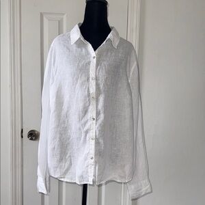 Joie White 100% Linen Button Front Shirt Size XL NWOT Lightweight
